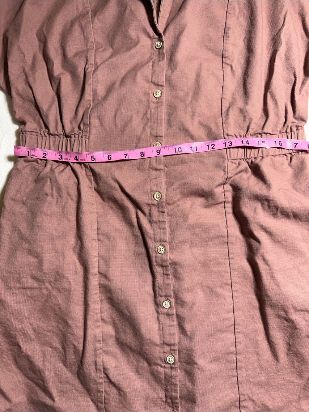 LOFT Rust Button-Front Mini Dress - Picture 8 of 8
